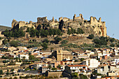 Castle and town, Montesa. Valencia province, Comunidad Valenciana, Spain