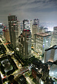 Night view from Park Hyatt Hotel. Shinjuku, Tokyo. Japan