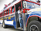 Local bus (formerly american school buses). Chichicastenango. Quiché Department. Guatemala. Central America