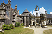 Saint-Guimiliau Calvaire (1588) and Saint-Miliau Church. Saint-Guimiliau. Finistère. Brittany. France