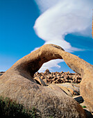 The Alabama Hills Arch and clouds. California. USA