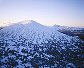 Oregon Cascade Mountain Range: Mount Bachelor and Broken Top from south. Deschutes National Forest. Deschutes County. Oregon. USA