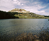 Beartooth Lake below Beartooth Butte. Along the Beartooth Scenic Highway. Shoshone National Forest, Park County. Wyoming. USA.