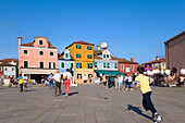 Piazza Galuppi, Burano, Lagune, Venetien, Italien
