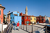 Bunte Häuser, Burano, Lagune, Venetien, Italien