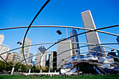 Jay Pritzker Pavilion at Millennium Park in Downtown Chicago, Illinois, USA