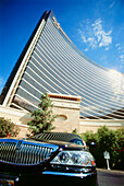 Luxury car in front of Hotel Wynn, Las Vegas, Nevada, USA, America