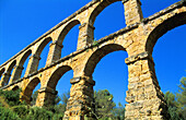 Roman aqueduct. Tarragona province. Spain