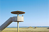 Birdwatching point at Ebro delta natural park. Tarragona province, Spain