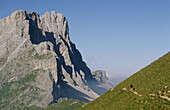 Hiker in the Dolomites. Italy