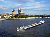 Tanker at Rhine River. Cologne. Germany