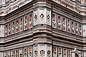 Detail of decoration of the external walls of the Duomo. Florence. Italy