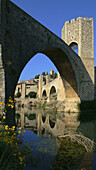 Old bridge, Besalú. Girona province, Catalonia, Spain