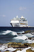 The cruise ship Adventure of the Seas in port at Curacao, Netherland Antilles.