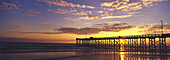 Pier at sunset on the Gulf of Mexico in Florida.