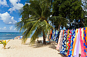 Souvenir stall at beach, Speightstown, Barbados, Caribbean