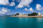 View along coast line of Speightstown, Barbados, Caribbean