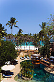 View over pool area, The Sands, at Nomad, Diani Beach, Kenya