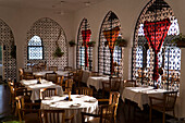 Inside the restaurant Tamarind, Mombasa, Kenya