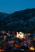 Zypern, Südzypern, Suedzypern, Süden, Sueden, Pedoulas, Dorf, Marathasa Tal, Troodos, Gebirge, Kirche orthodox, Nacht