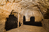 A wine cellar in an old cave, Sterna Winery, Kathikas, Laona, South Cyprus, Cyprus