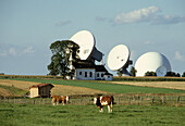 The Raisting Radio Satellite Earth Station, Raisting, Lake Ammersee, Upper Bavaria, Bavaria, Germany