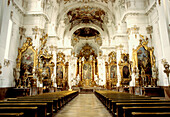 Innenansicht von Marienmünster Dießen Kirche, Dießen am Ammersee, Kirchen in Bayern, Oberbayern, Bayern, Deutschland