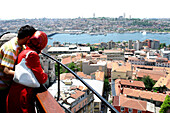 Paar, Blick vom Galata Turm, Istanbul, Türkei