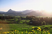 View over Inn Valley near Kiefersfelden, Bavaria, Germany