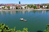 Passenger ferry on the River Rhine, Muenster Ferry, Basel, Switzerland