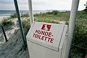 Dog toilet at the Baltic Sea beach, Prora. Mecklenburg, Western Pomerania. Rügen (Ruegen) island, Germany
