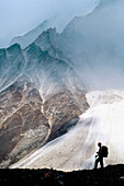 Mountain climber in a glacier. Gangotri. Himalaya. Garhwal. Uttar Pradesh. India