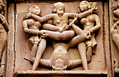 Carved erotic relief. Kandariya Mahadev. Khajuraho. Madhya pradesh. India