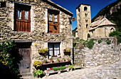 Sant Cristòfol church (s. XII). Beget. Pyrenees mountains. Catalonia. Spain.