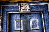 God Ganesh on a door. Kedarnath, Himalaya Garhwal. Uttarakhand. Uttar Pradesh. India.