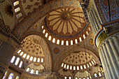 Domes of Blue Mosque (Sultan Ahmed mosque), Sultanahmet, Istanbul. Turkey