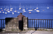 Senior sailor looking at sea. Hondarribia. Guipúzcoa. Basque Country. Spain