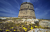 Defence tower of Des Garroveret (XVIIIth century). Barbaria Cape. Formentera. Balearic Islands. Spain.