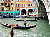 Gondolas on Grand Canal. Venice. Italy