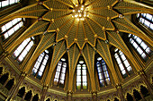 Interior view of Parliament dome, Budapest. Hungary