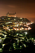 Night view of Toledo and its Alcázar ( S.III). Toledo. Castilla La Mancha. Spain.