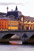 Exterior view of Musée d Orsay at twilight. Paris. France