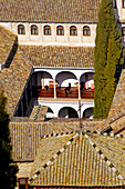 Aerial view of rooftops and courtyards of Granada. Andalucia. Spain