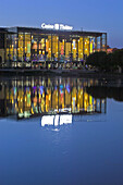 Casino illuminated at night. Enghien-les-Bains. Ile-de-France. France