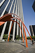 Modern sculpture outside a high-rise office building. Downtown Los Angeles. California. United States
