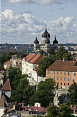 City skyline with Alexander Nevsky Cathedral in Old Town. Tallinn. Estonia