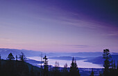 Lake Pend oreille before sunrise as seen from Schweitzer mountain road. Idaho. USA