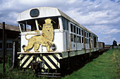 Negus (king) Haile Selassie old imperial train at station. Addis Abeba. Ethiopia