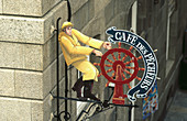 Café sign in Saint Malo. Britanny, France