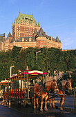 Downtown and Frontenac castle. Quebec Province. Canada.